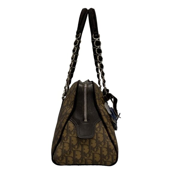 Auth DIOR/ChristianDior Romantique CPF44865 Dark Brown Brown PVC Leather Velour - Picture 4 of 16